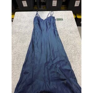 Wild Fable Blue Green Iridescent Maxi Slip‎ Dress Double Strap V-Neck Medium NWT